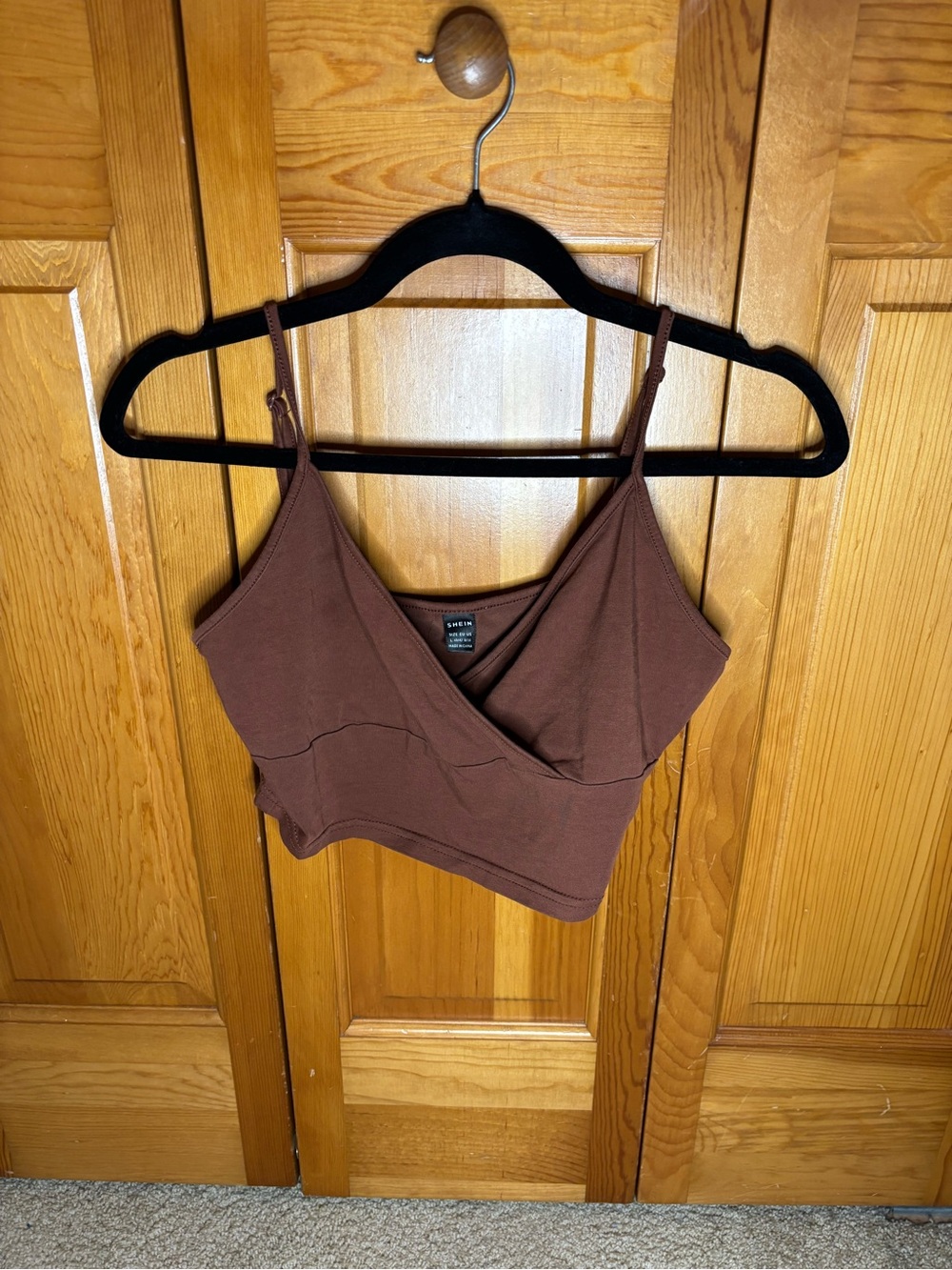 SHEIN Rust Brown Cropped Wrap Tank